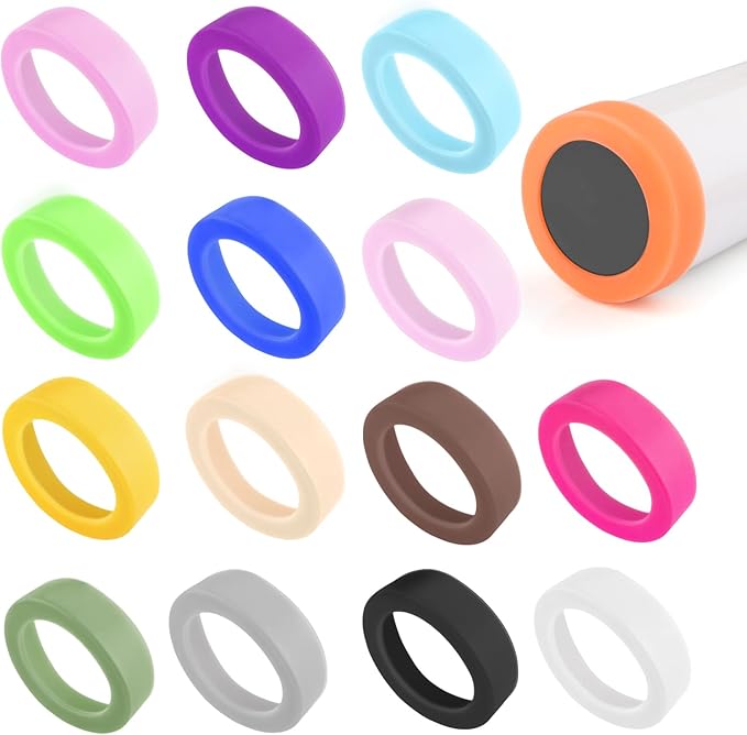 9pcs 70mm Silicon Protective Cup Mat,Rubber Cup Sleeve,Heat-Resistant Water Bottle Holder,Insulation Tumbler Protector,Non-Slip Cup Bottom Cover,Mug Coaster,Multicolor