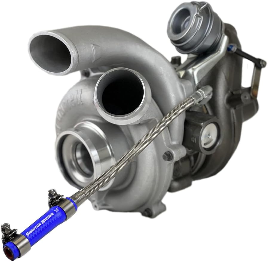 Sinister Diesel Turbo Coolant Feed Line  Fixes Factory Feed Line Leak  Fits 20112014 Ford Powerstroke 6.7L  Direct OEM Replacement