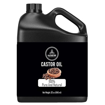 Naturevibe Botanicals Castor Oil 32 Ounces  100 Pure and Natural  Great for Skin Care and Hair Care  Hexane Free Unrefined Oil for Enhanced Eyebrows and Eyelashes 32 Fl Oz  946ml