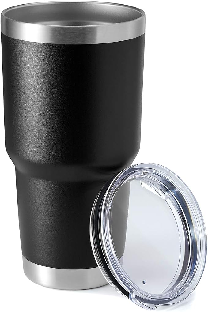 HASLE OUTFITTERS 30oz Stainless Steel Tumbler, Double Wall Vacuum Insulated Travel Mug Tumbler, Durable Insulated Coffee Mug, Gift Box Set (Black, 1)