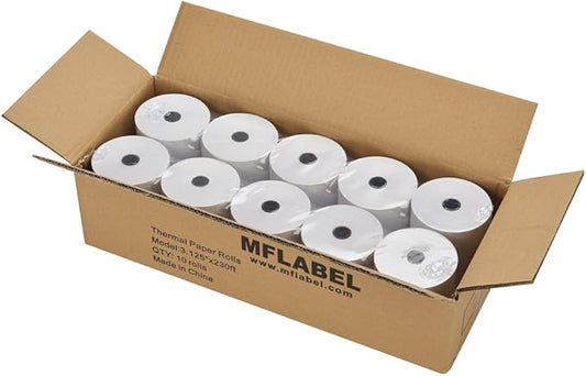 MFLABEL 10 Rolls Thermal Receipt Paper Rolls 3-18 x 230ft Thermal Paper Rolls