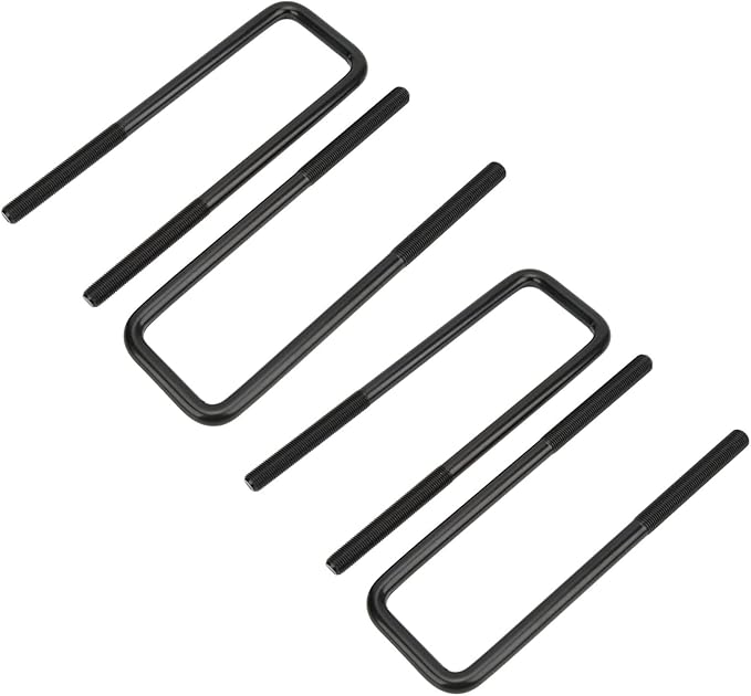 Rear Suspension U Bolt, 10in Black Steel Rear Axle U Bolts Heavy Duty Bend U Bolts Replacement for 1500