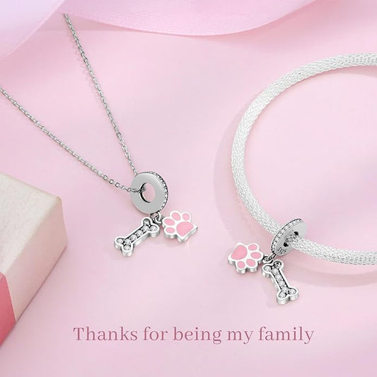 Annmors Silver Charms for Bracelets S925 Love Heart Mom Birthday Dangle for Women Bracelet & Necklace Pendant
