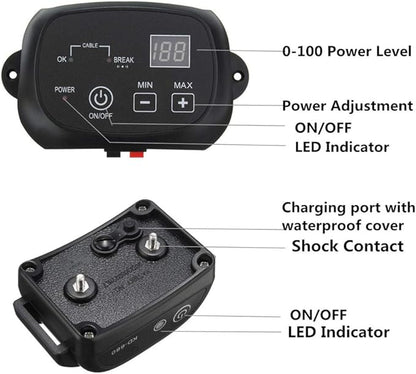 Dog Electric Fence System,In-ground/Aboveground Pet Containment System, Waterproof&Rechargeable Transmitter with Receiver Training Collar,Beep & Shock Correction(1.2 Acre Range),for1dog