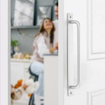 Barn Door Handles 2 Pack Silver Door Handles Sliding Door Handle 8.8" Hole Center Screen Door Handles Cabinet Handles Door Pull Handle Zinc Alloy for Sliding Closet Door Handle