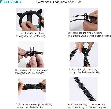 Professional Gymnastic Rings,Both for Adults and Kids,Support 440lb,Home Fitness Equipment,Indoor and Outdoor Pull-up Bar for Stretching and Height Increase (Reddark-1.5m)