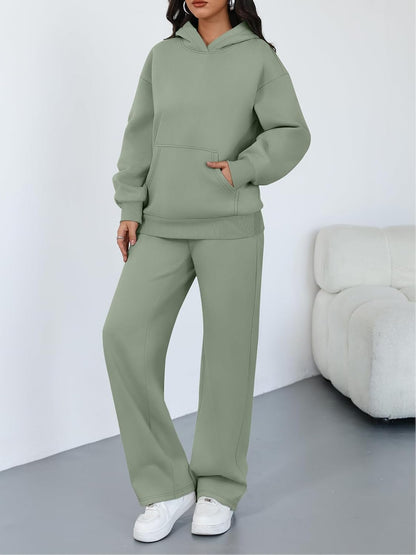 Trendy Queen 2 Piece Lounge Sweat Sets Oversized Sweatshirts & Wide Leg Pants.