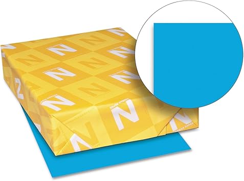 Neenah Paper 22861 Color Cardstock, 65lb, 8 12 x 11, Celestial Blue, 250 Sheets