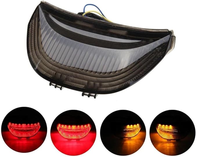 Smoked ATV LED Taillight 12V Motorcycle Brake Light with LED Turn Signals Compatible with 2003-2006 Honda CBR600RR 2004-2007 CBR1000RR