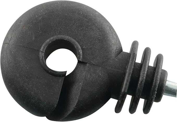 12pcs Electric Fence Insulator Screw-in Insulator Black Self-Tapping Fence Ring Post Wood Post Insulator