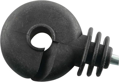 12pcs Electric Fence Insulator Screw-in Insulator Black Self-Tapping Fence Ring Post Wood Post Insulator