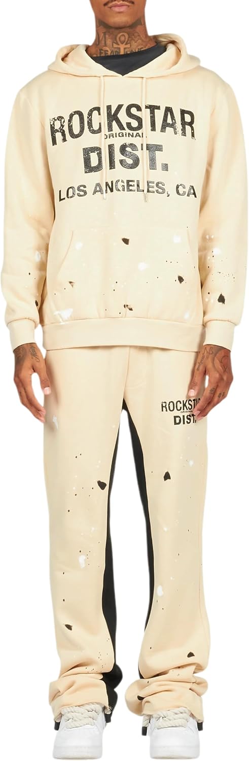ROCKSTAR ORIGINAL Men's Scottie Hoodie Relaxed Stacked Track Set