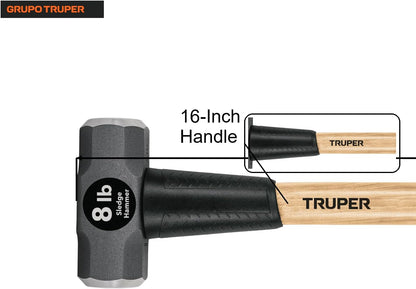 33187 8-Pound Sledge Hammer, Hickory Handle, 16-Inch