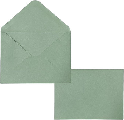 50 Packs Sage Green A7 Envelopes for Invitations, Ribetween 5x7 Envelopes with V Flap, Great for Graduation, Baby Shower, Birthday, Festival, Handmade card, Mailing, Wedding, and Greeting Cards