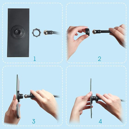 Clip On Security Cubicle Convex Mirror for Personal Safety, Open Office Environment, Cabinet Computer Desk Rear View Monitors or Anywhere, Adjustable Clip (6.7 X 2.9 Rectangle)