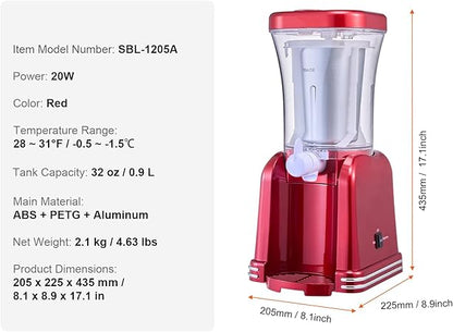 Happybuy Slushy Machine for Home, 32oz Tank Home Margarita Maker, Smoothie Frozen Drink Creator with Food-grade, for Home DIY  Kids' Parties, Red