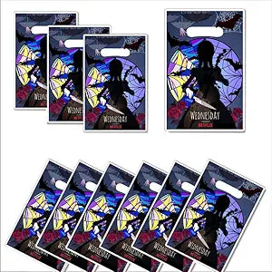 ELODEK 30pcs wednesday addams Birthday Party Gift Bags Candy Bags Goody Bags wednesday addams Birthday Party Supplies Decorations (2)