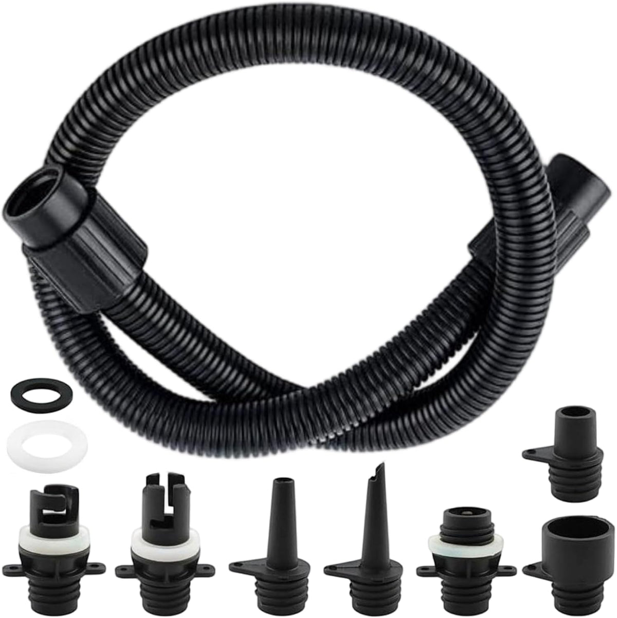 12 in 1 Paddle Board Pump Adapter Set, Universal Sup Air Pump Hose with 7 Nozzles for Inflatable Paddleboard, Boat, Tent, Paddle Board Accessories Replacement Parts for Electric SUP Pump, Rafts, Kayak