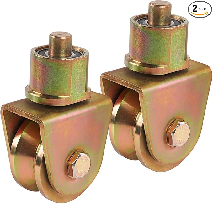Skelang Sliding Gate Wheels 2.5, V Groove Caster with 360 Degree Rotational Stem, V Track Gate Roller for Foldable Sliding Gate, Total Load Capacity 1320 Lbs, Pack of 2