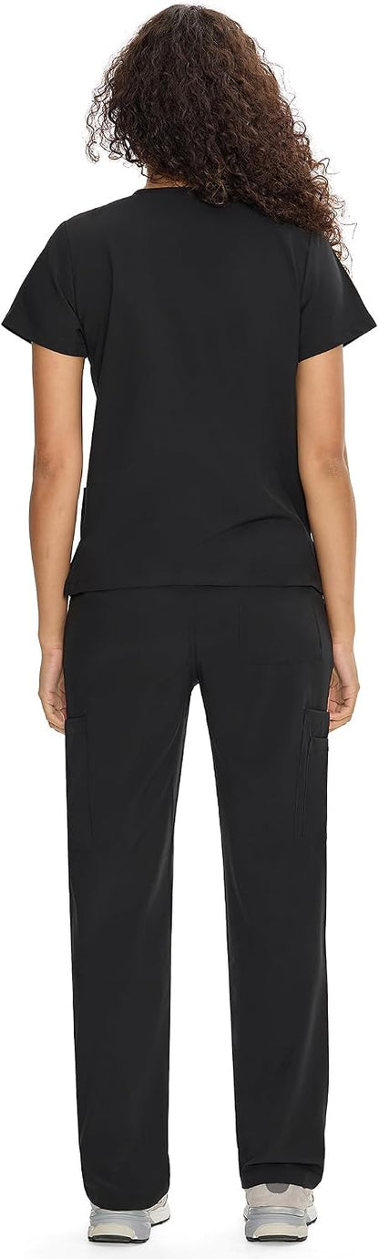 COZYFIT Scrubs for Women Set Medical Uniform - V-Neck Top & Straight Leg Pants with 9 Pockets, Unisex Workwear COZY SCRUBS htl