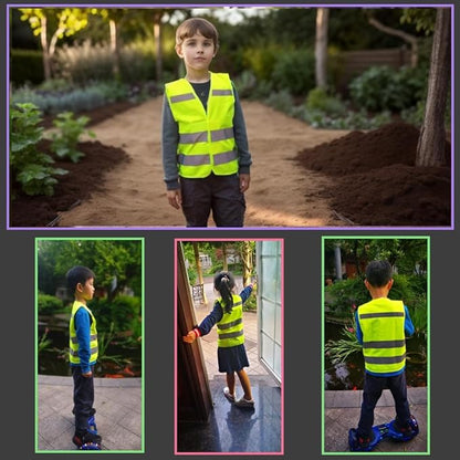 Hi Vis Kids Safety Vest Lightweight,Adjustable  Comfy Toddler Safety Vest,Reflective Vest Kids,toddler construction vest for Cycling  Running XSY1