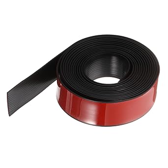 HARFINGTON Floor Transition Strip 2" 16.5ft Self-Adhesive Laminate Floor Strip Divider Floor Cover Strips PVC Edging Trim for Uneven Floors Carpet Tiles Gaps, Black