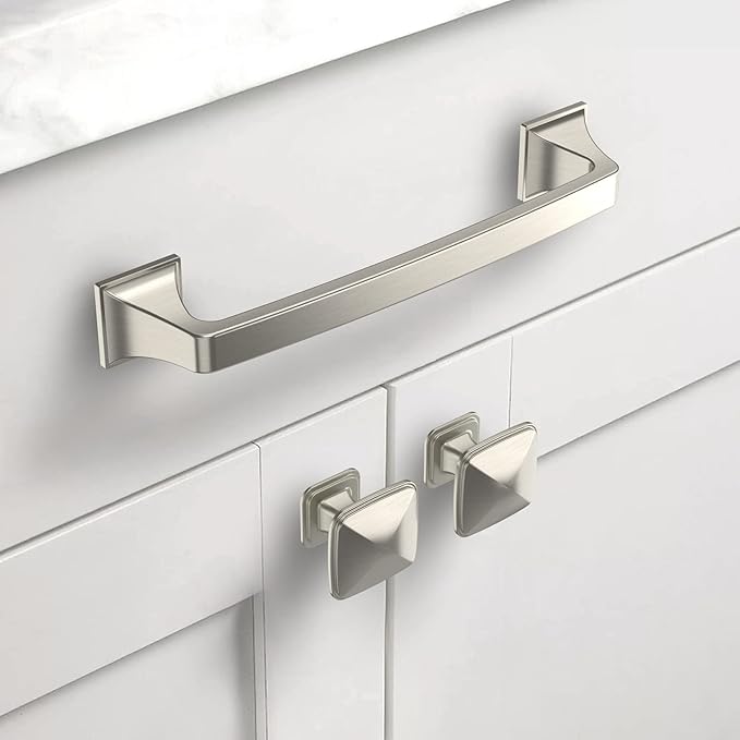 Asidrama 10 Pack 5 Inch(128mm) Brushed Satin Nickel Kitchen Cabinet Handles, Cabinet Pulls Kitchen Cabinet Hardware for Cupboard Drawer Pulls