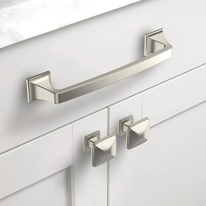 Asidrama 10 Pack 5 Inch(128mm) Brushed Satin Nickel Kitchen Cabinet Handles, Cabinet Pulls Kitchen Cabinet Hardware for Cupboard Drawer Pulls