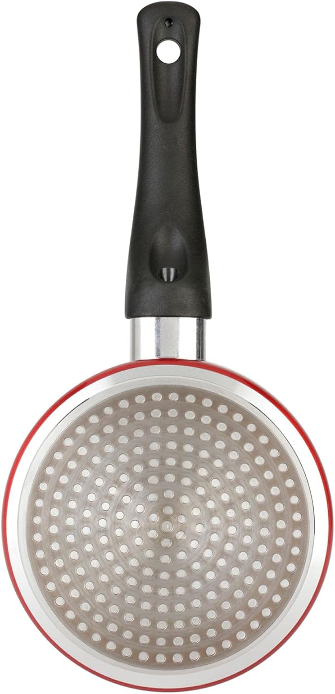 Cherry 712386 Pressed Aluminium Saucepan Diameter 16 cm Non-Stick Coating Metallic Red Suitable for All Heat Sources Including Induction