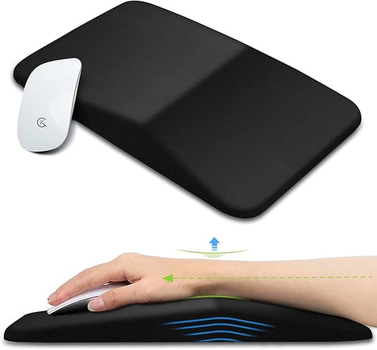 Large Ergonomic Mouse Pad Wrist Support, Carpal Tunnel Pain Relief Mousepad Wrist Rest, Wrist Pad for Mouse with Gel Memory Foam for Computer  Wireless Mouse(Black, 13x8 inch)