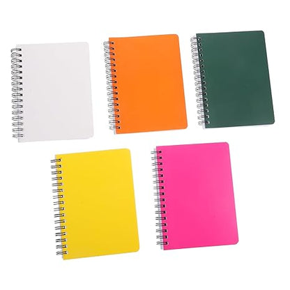 CAXUSD 5pcs Mini Spiral Notebook Portable Notepad for Students Thick Solid Color Academic Journals for Note Taking at School Office