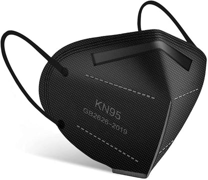 KN95-5 Layer Face Mask (10 pcs) black  Filtration95 with Comfortable Elastic Ear Loop  Non-Woven Polypropylene Fabric, Protection for Essential Workers