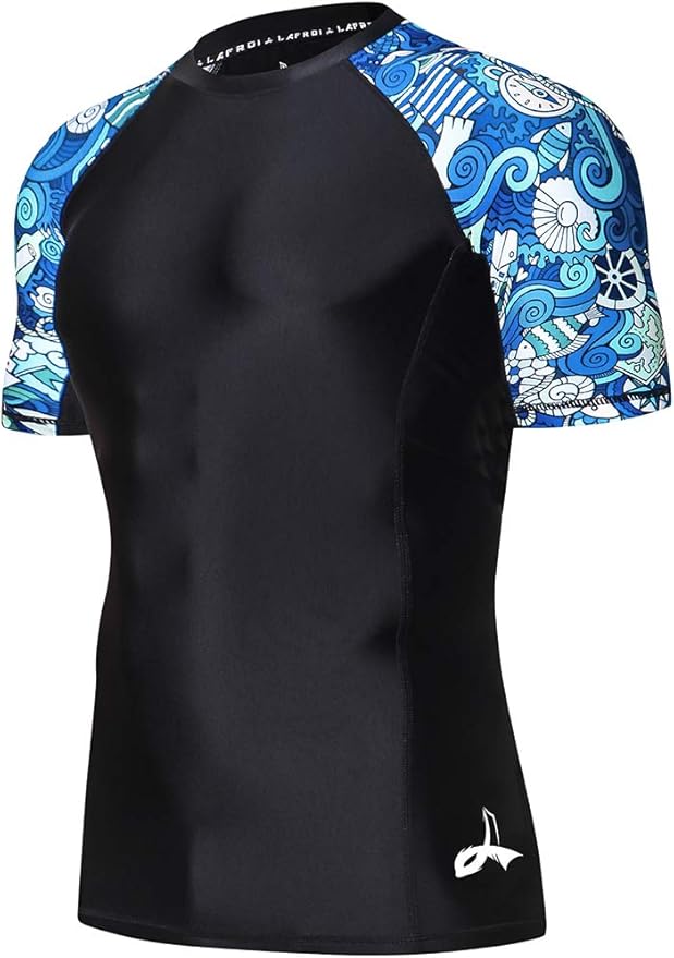 LAFROI Men's Long Sleeve UPF 50+ Baselayer Skins Performance Fit Compression Rash Guard-CLY02D