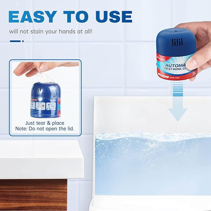 Vacplus Toilet Bowl Cleaners - 3 Pack, Krazy Clean Automatic Long-Lasting Toilet Cleaner Bottle, Easy-to-Use Toilet Bowl Cleaner Tablets in Bottles with Powerful Cleaning