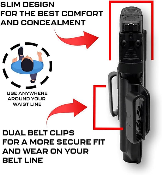 Bravo Concealment Torsion IWB Gun Holster for Glock 1917 - Compatible with Tactical Weapon Light TLR-1 HL - Adjustable Retention, Inward Cant, and Comfortable Fit or Open or Concealed Carry