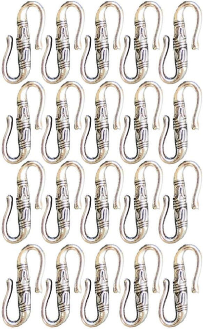 EXCEART 20 pieces of S-hook ring, end closures, antique silver jewelry connector for making bracelets and necklaces