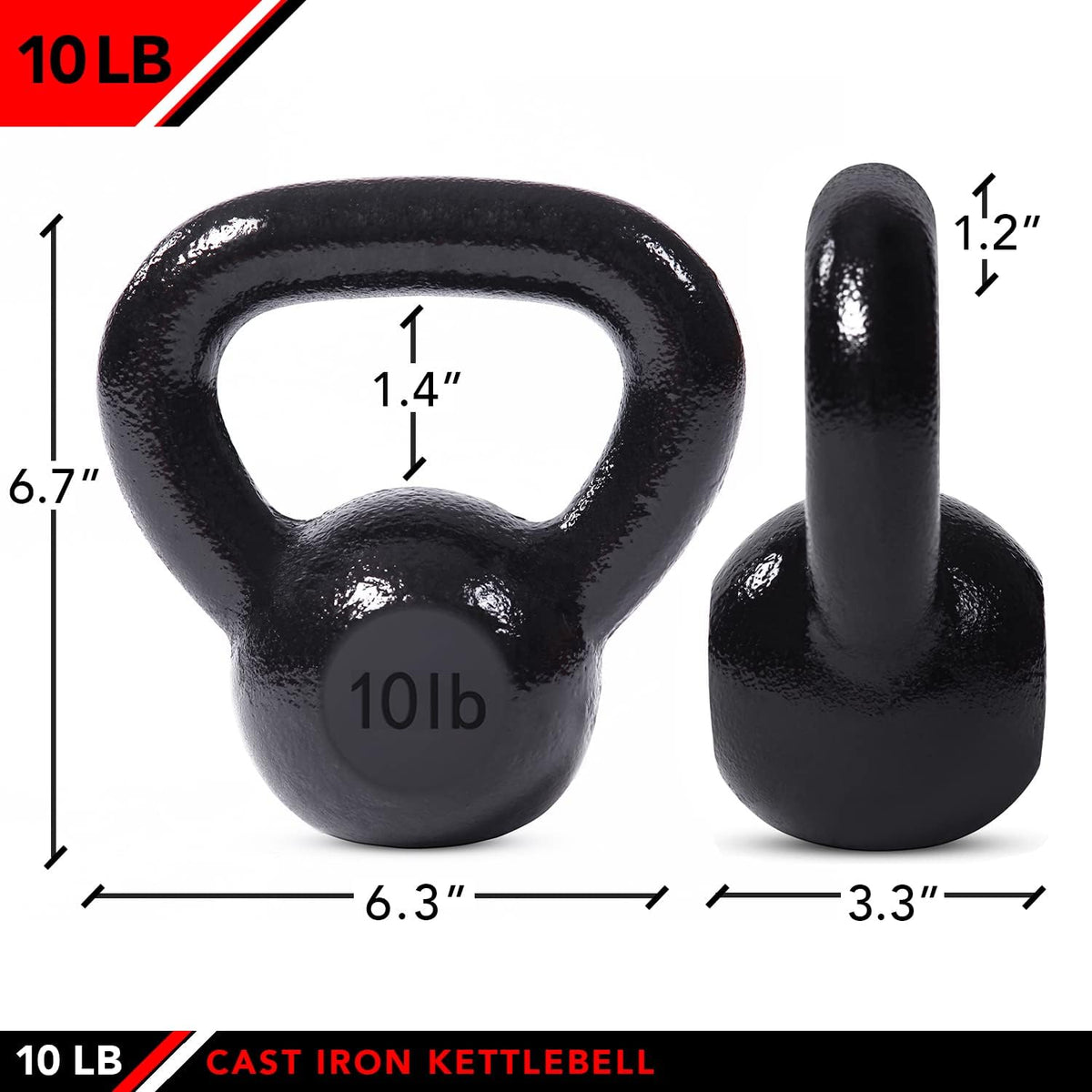 JFIT Kettlebell Cast Iron - 5-60lbs Options - Ballistic Exercise, Core Strength, Functional Fitness, Training Set - Free Weight Equipment Accessories