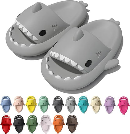 rosyclo Shark Cloud Slippers, Shark Cute Slides for Women Man,Summer Slipper Sandals for Boys Girls Spa Platform Shoes Non-Slip Beach Open Toe Beach Sandals Shower Couple Shoes