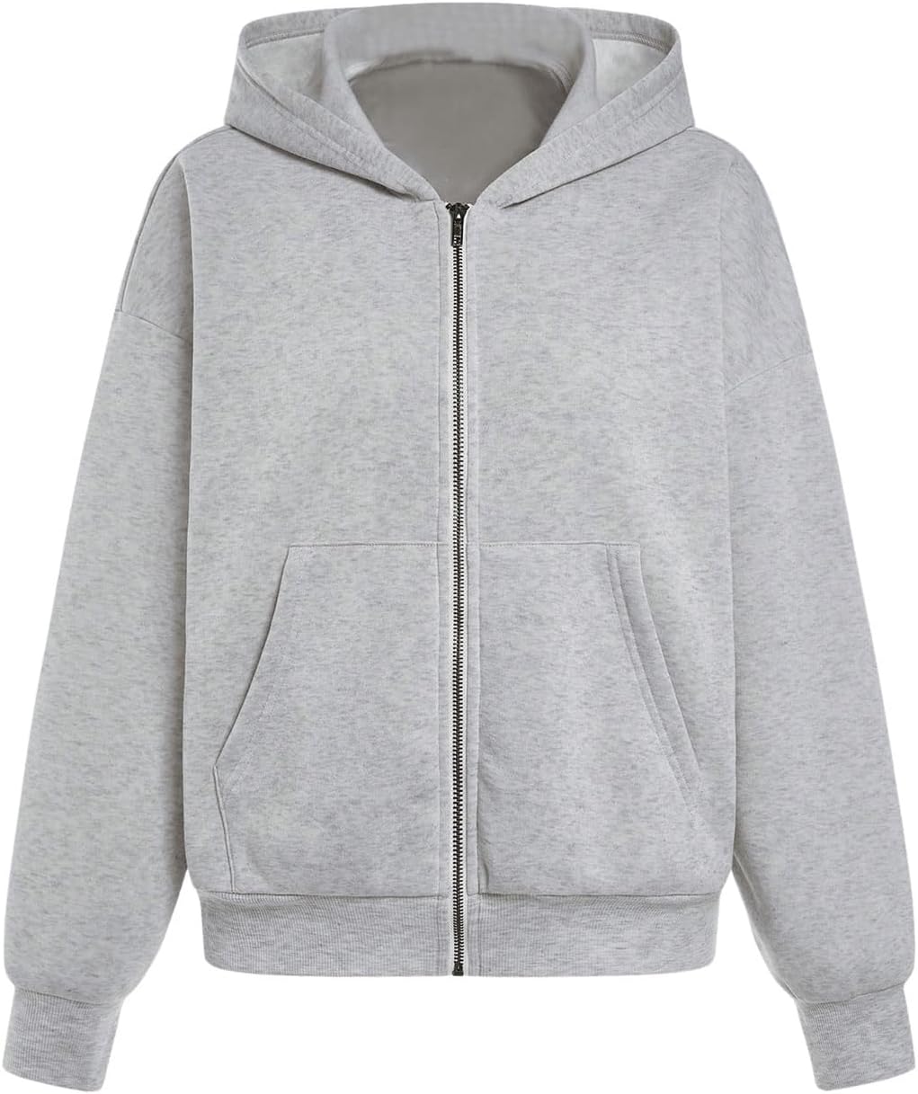 Buffbunny Women's Zip Up Oversized Hoodie Long Sleeve Drop Shoulder Hooded Sweatshirts