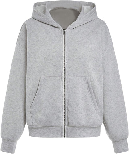 Buffbunny Women's Zip Up Oversized Hoodie Long Sleeve Drop Shoulder Hooded Sweatshirts