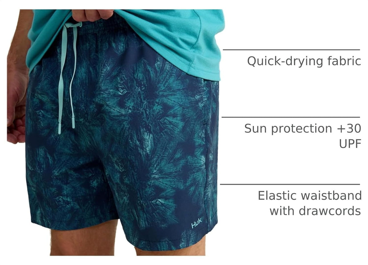 HUK Mens Pursuit Volley Pattern Short, Quick-Dry Shorts for Men