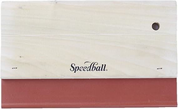 Speedball 4491 Nitrile Blade Squeege, for Fabric Screen Printing, 8", Brown.