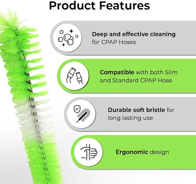 Purslim 6ft CPAP Hose Brush, CPAP Cleaner for Standard 22mm & Slim 15mm CPAP Hoses, CPAP Supplies and CPAP Accessories for CPAP Machines