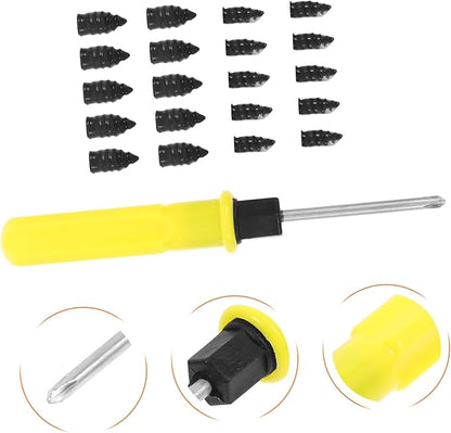 STOBAZA 1 Set Car Wheel Puncture Repair Kit with Plastic Screws Screwdriver Tire Repair for Small Nail Punctures for Cars Motorcycles