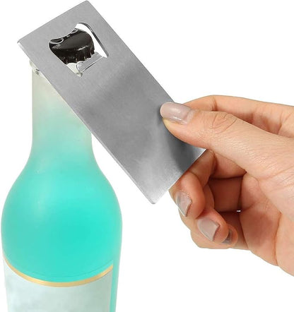 TOPTIE 2 PCS Credit Card Bottle Opener, Stainless Steel Beer Openers Fits in Wallet, Wedding Favors