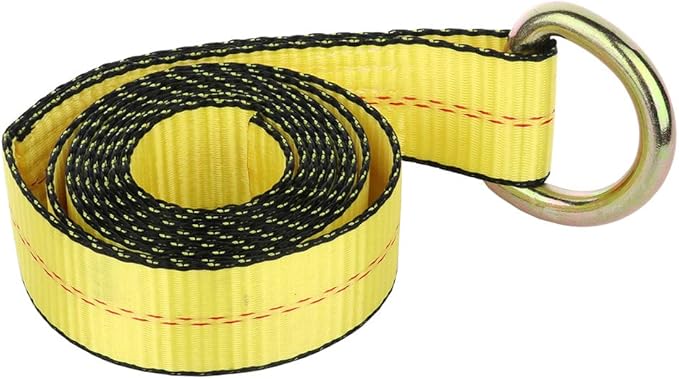 3300 lbs 2 inch x 8 feet Lasso Strap wO-Ring Auto Tie Down Rugged Weave Yellow