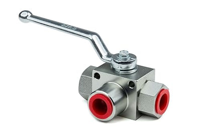 Chief 3-Way High Pressure Ball Valve - Industrial Carbon Steel L-Flow Control, 5145 PSI Max Pressure, 215F Temperature Rating, 12" NPT Port, Hydraulic Diverter Valve for Manufacturing Applications