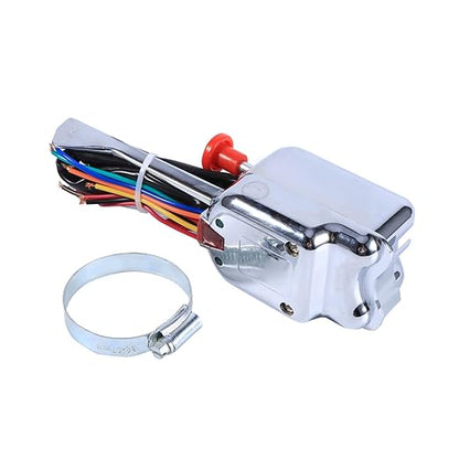 Turn Switch Supplied with Clamp Universal Street Hot Rod Chrome Turn Switch Easy to Install Control Turn Switch Compatibel with 12V
