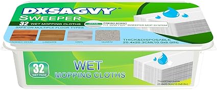 Upgraded Wet Mop Pads for Swiffer Sweeper Wet Mopping Cloths Refills,32 Count