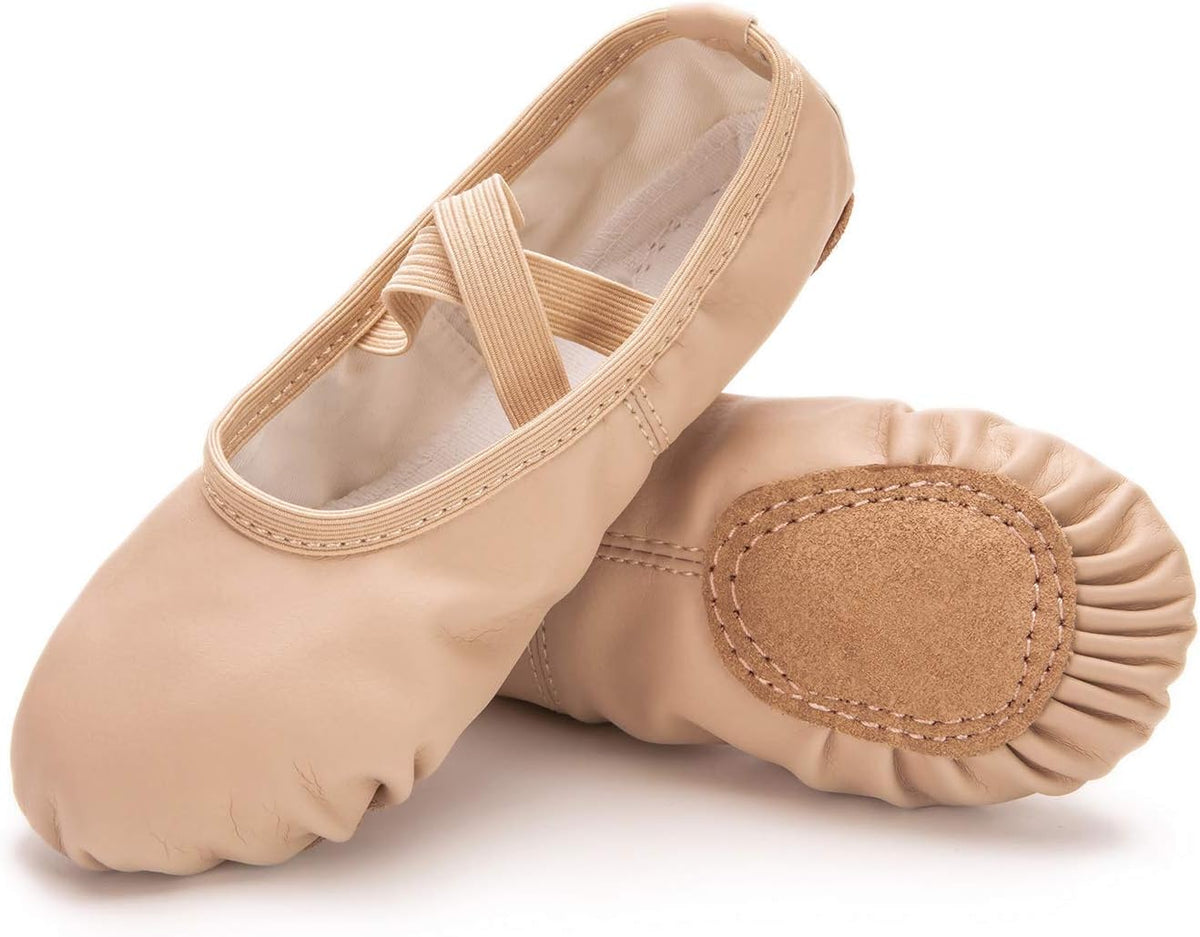 Ballet Shoes for Girls/Toddlers/Kids/Women, Leather Yoga Shoes/Ballet Slippers for Dancing
